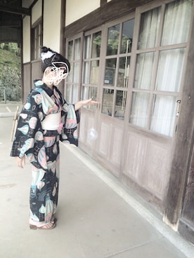 「ふりふ」｜「アイテム（浴衣）」を使った、こさん（レディース・158cm）の冬コーディネート