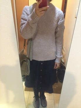 「w closet（ダブルクローゼット）の2wayショルダー＆クラッチBAG（バッグ、グレー系）」を使った、yuuu＊さん（レディース・157cm）の秋コーディネート