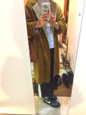 「w closet（ダブルクローゼット）の三角ジャガード柄ニット（トップス、グレー系）」を使った、yuuu＊さん（レディース・157cm）の秋コーディネート