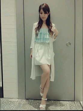 「CECIL McBEE（セシルマクビー）のアイテム（アンサンブル）」を使った、あしゃさん（レディース・155cm）の夏コーディネート