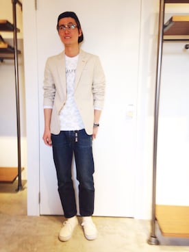「TOMMY（トミー）のアイテム（テーラードジャケット）」を使った、Carterさん（メンズ・183cm）の冬コーディネート