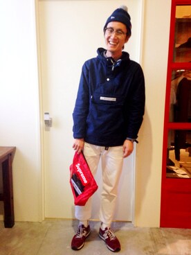 「TOMMY（トミー）のアイテム（ブルゾン）」を使った、Carterさん（メンズ・183cm）の冬コーディネート