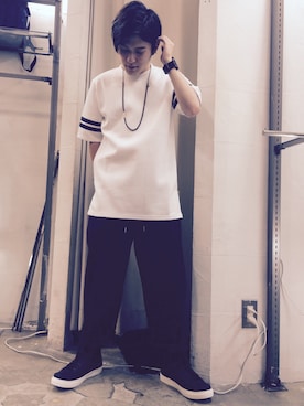 「AIVER（アイバー）のアイテム（パンツ）」を使った、AIVERさん（メンズ・166cm）の夏コーディネート