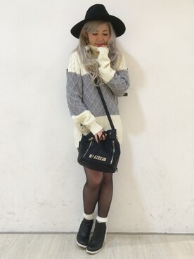 「UNIF（ユニフ）のアイテム」を使った、AIVERさん（レディース・159cm）の冬コーディネート