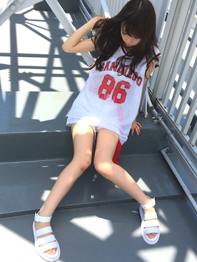 「CASPER JOHN AIVER（キャスパージョンアイバー）のアイテム」を使った、AIVERさん（レディース・159cm）の夏コーディネート