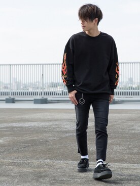 「UNIF（ユニフ）のアイテム」を使った、AIVERさん（メンズ・175cm）の秋コーディネート