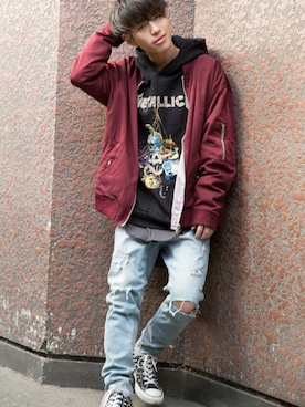 「CASPER JOHN AIVER（キャスパージョンアイバー）のアイテム（パンツ）」を使った、AIVERさん（メンズ・171cm）の秋コーディネート