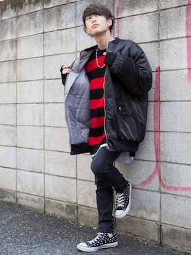 「CASPER JOHN（キャスパージョン）のアイテム（アクセサリー）」を使った、AIVERさん（メンズ・171cm）の冬コーディネート