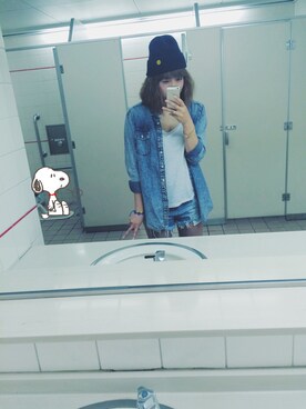 「ジャパンブルー」｜「アイテム（ニットキャップ/ビーニー）」を使った、seri_chanさん（レディース・158cm）の夏コーディネート