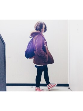 「星条旗」｜「アイテム（ダッフルコート）」を使った、seri_chanさん（レディース・158cm）の春コーディネート