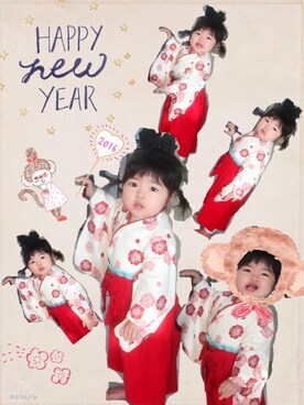 「お正月」｜®INAMAMさん（キッズ・70cm）の冬コーディネート