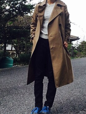「HYKE」｜「アイテム（トレンチコート）」を使った、koさん（レディース・151cm）の秋コーディネート