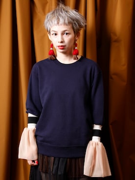 「袖フリル」｜AI_NAKAGAWAさん（レディース・153cm）の秋コーディネート