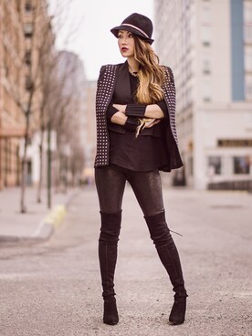 「JOE'S JEANS（ジョーズジーンズ）のJoe's Jeans Leggings（レギンス/スパッツ、ブラック系）」を使った、Jessicaさん（レディース）の冬コーディネート