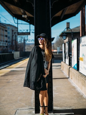 「UNIF（ユニフ）のアイテム（その他アウター）」を使った、Jessicaさん（レディース・165cm）の春コーディネート