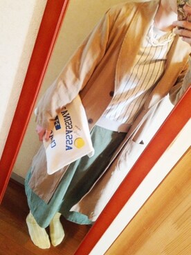 「春コート」｜ゆみねむさん（レディース・160cm）の春コーディネート