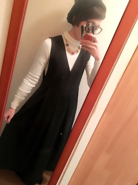 「ハラチ」｜「アイテム（ハンチング/ベレー帽）」を使った、ゆみねむさん（レディース・160cm）の冬コーディネート
