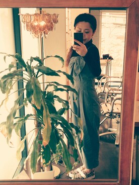 「アイテム（つなぎ/オールインワン）」を使った、くみこさん（レディース・150cm）の冬コーディネート