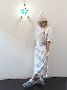 「デカピアス」｜くみこさん（レディース・150cm）の夏コーディネート
