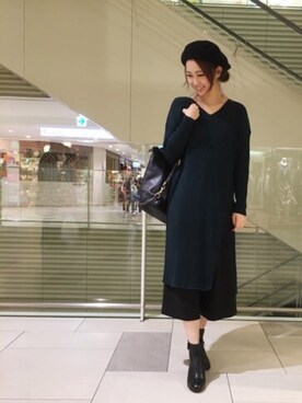 「KATHARINE ROSS（キャサリンロス）のアイテム（ハンチング/ベレー帽）」を使った、M.miiiさん（レディース・159cm）の秋コーディネート