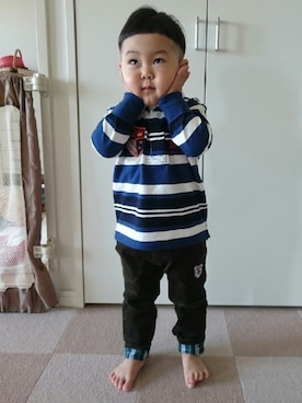 「ラガーシャツ」｜koto_koto_さん（キッズ・90cm）の秋コーディネート