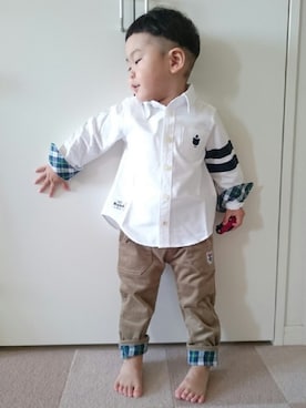 「KENT（ケント）のアイテム（トップス）」を使った、koto_koto_さん（キッズ・90cm）の秋コーディネート