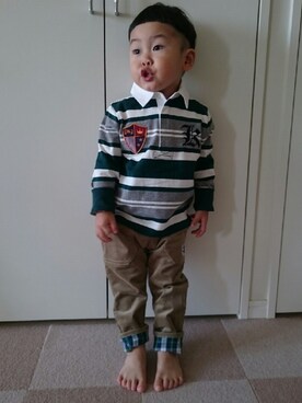 「KENT（ケント）のアイテム（トップス）」を使った、koto_koto_さん（キッズ・90cm）の秋コーディネート