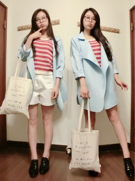 「PAZZO」｜「アイテム（ブーティ）」を使った、謝薇薇さん（レディース・168cm）の夏コーディネート