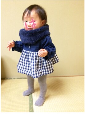 「Handmade（ハンドメイド）のアイテム（チュニック）」を使った、はるねこさん（キッズ・70cm）の秋コーディネート