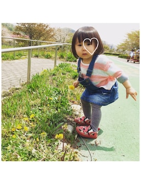 「ＧＷ」｜「アイテム（オールインワン・サロペット）」を使った、はるねこさん（キッズ・80cm）の春コーディネート