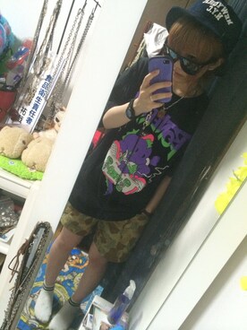 「BACKS（バックス）のアイテム（アクセサリー）」を使った、ぷーたろ、さん（レディース・150cm）の夏コーディネート