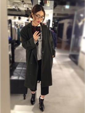 「EMODA」｜「アイテム（スラックス）」を使った、Kuwabara Maiさん（レディース・160cm）の秋コーディネート