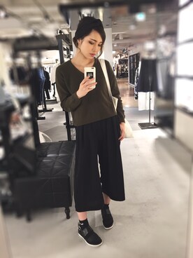 「EMODA」｜「アイテム（スラックス）」を使った、Kuwabara Maiさん（レディース・160cm）の春コーディネート
