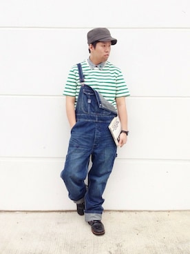 「TYPE BLUE（タイプブルー）のアイテム（サロペット/オーバーオール）」を使った、HONDAさん（メンズ・171cm）の春コーディネート