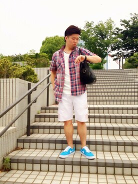「TYPE BLUE（タイプブルー）のアイテム（Tシャツ/カットソー）」を使った、HONDAさん（メンズ・171cm）の春コーディネート