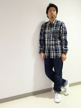 「TYPE BLUE（タイプブルー）のアイテム（トップス）」を使った、HONDAさん（メンズ・171cm）の秋コーディネート