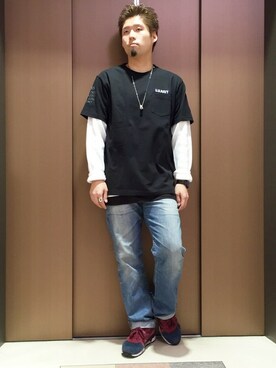 「ブラック×ホワイト」｜HONDAさん（メンズ・171cm）の冬コーディネート