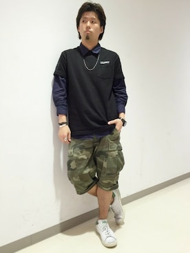 「アスレジャー」｜HONDAさん（メンズ・171cm）の夏コーディネート