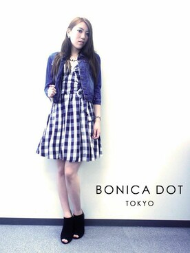 「ビジネススタイル」｜「アイテム（デニムジャケット）」を使った、BONICA DOT 久郷さん（レディース・165cm）の春コーディネート