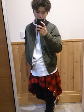 「airmax」｜「アイテム（ブルゾン）」を使った、TAT$UKIさん（メンズ・175cm）の冬コーディネート