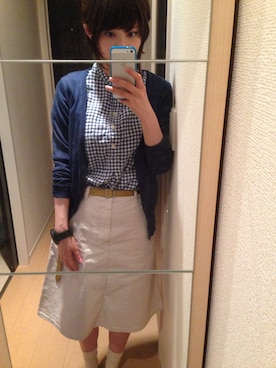 「ノーカラー」｜「アイテム（腕時計）」を使った、S Rieさん（レディース・151cm）の夏コーディネート