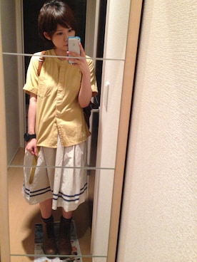「ノーカラー」｜「アイテム（腕時計）」を使った、S Rieさん（レディース・151cm）の夏コーディネート