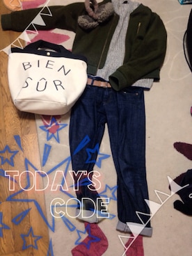 「A part by（アパートバイ）のアイテム（ブルゾン）」を使った、Tommy.さん（レディース・164cm）の冬コーディネート