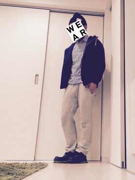「スウエットパンツ」｜「アイテム（その他アウター）」を使った、J-un1さん（メンズ・171cm）の秋コーディネート