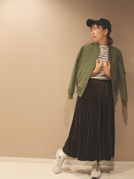 「スボーツミックス」｜「アイテム（ブルゾン）」を使った、pam.さん（レディース・161cm）の秋コーディネート