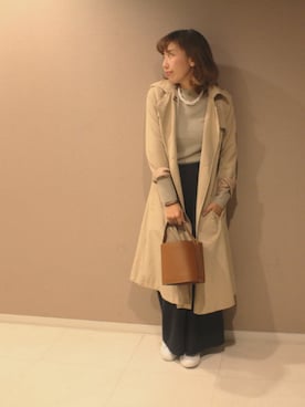 「コンサバ」｜「アイテム（トレンチコート）」を使った、pam.さん（レディース・161cm）の秋コーディネート