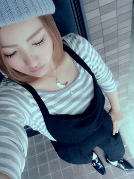 「3coins（3coins）のアイテム（ニットキャップ/ビーニー、グレー系）」を使った、優月さん（レディース・162cm）の秋コーディネート