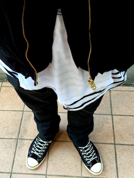 「BASISBROEK（バシスブルック）のアイテム（ブルゾン）」を使った、Motoki Toyoizumiさん（メンズ・180cm）の冬コーディネート