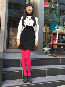 Gu ジーユー のタイツ ストッキング ピンク系 を使った人気ファッションコーディネート Wear