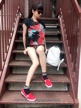 「アイテム（Tシャツ/カットソー）」を使った、あやなさん（レディース・164cm）の夏コーディネート